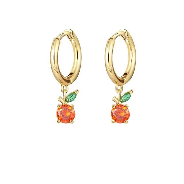 Citrus Orange Huggie Hoops