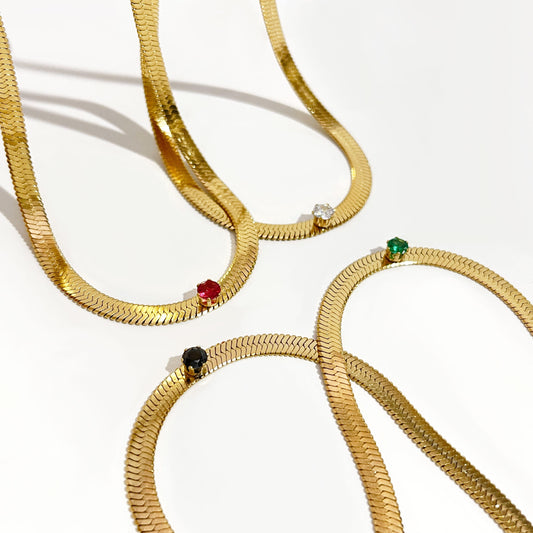 Thee Birthstone Choker Necklace