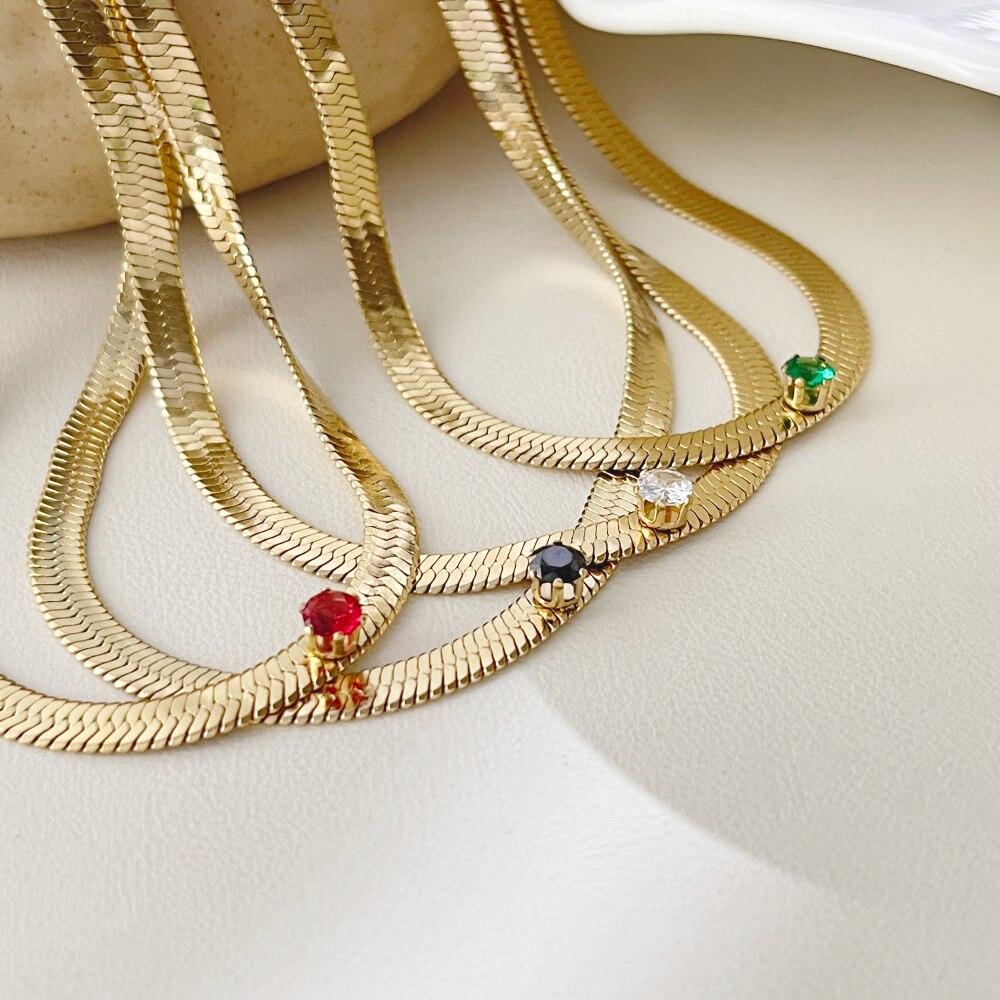 Thee Birthstone Choker Necklace