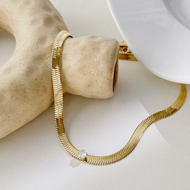 Thee Birthstone Choker Necklace