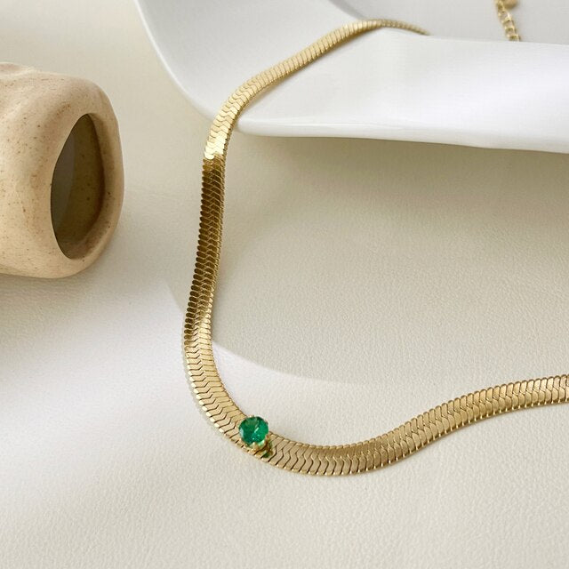 Thee Birthstone Choker Necklace
