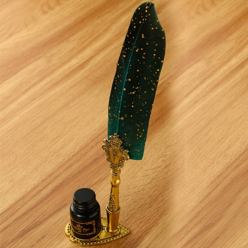 Writer's Antique Feather Dip Pen Kit