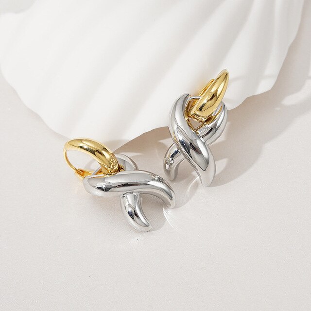 Cross Cross Hoop Earrings