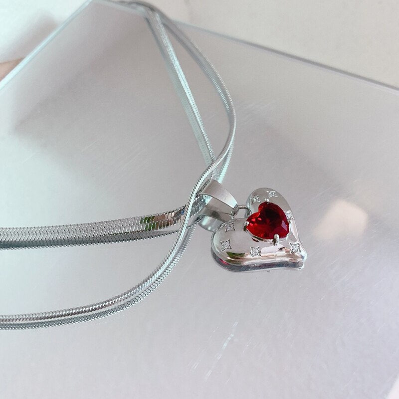NEW Chrome Double Necklace