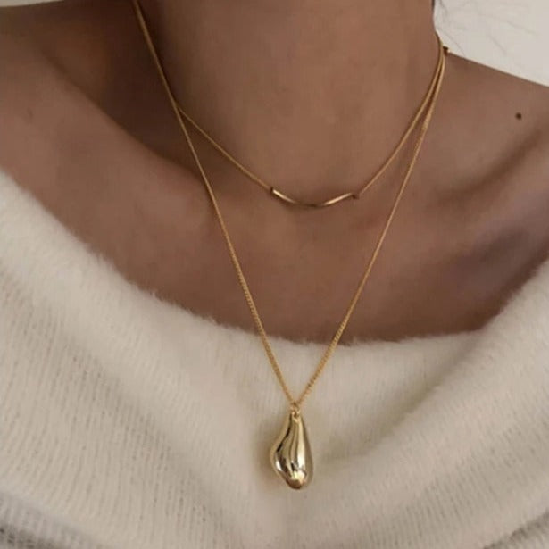 Waterdrop Wave Pendant Necklace Set