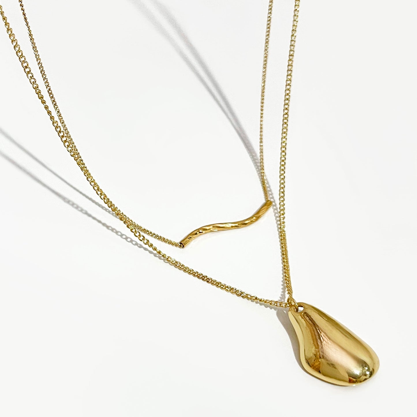 Waterdrop Wave Pendant Necklace Set