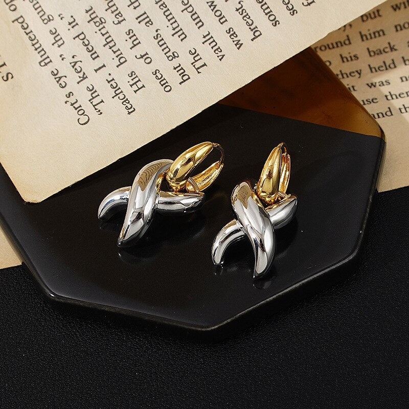 Cross Cross Hoop Earrings