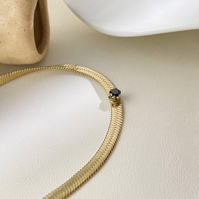 Thee Birthstone Choker Necklace