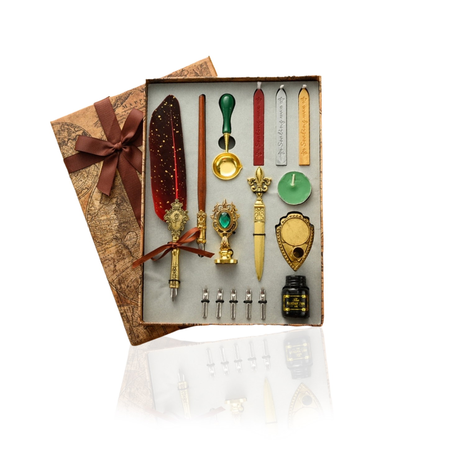 Writer's Antique Feather Dip Pen Kit
