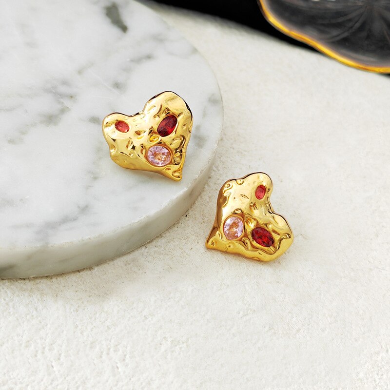 Titian Heart Studs