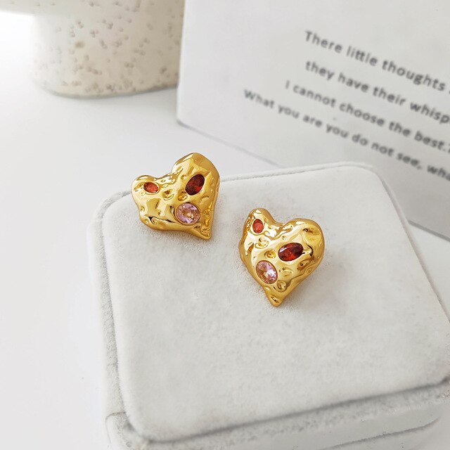 Titian Heart Studs