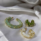 Cream Marble Hoops