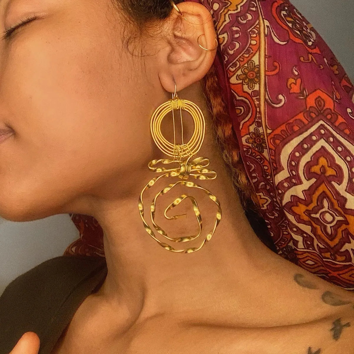 Goddess Curl Drop Earrings