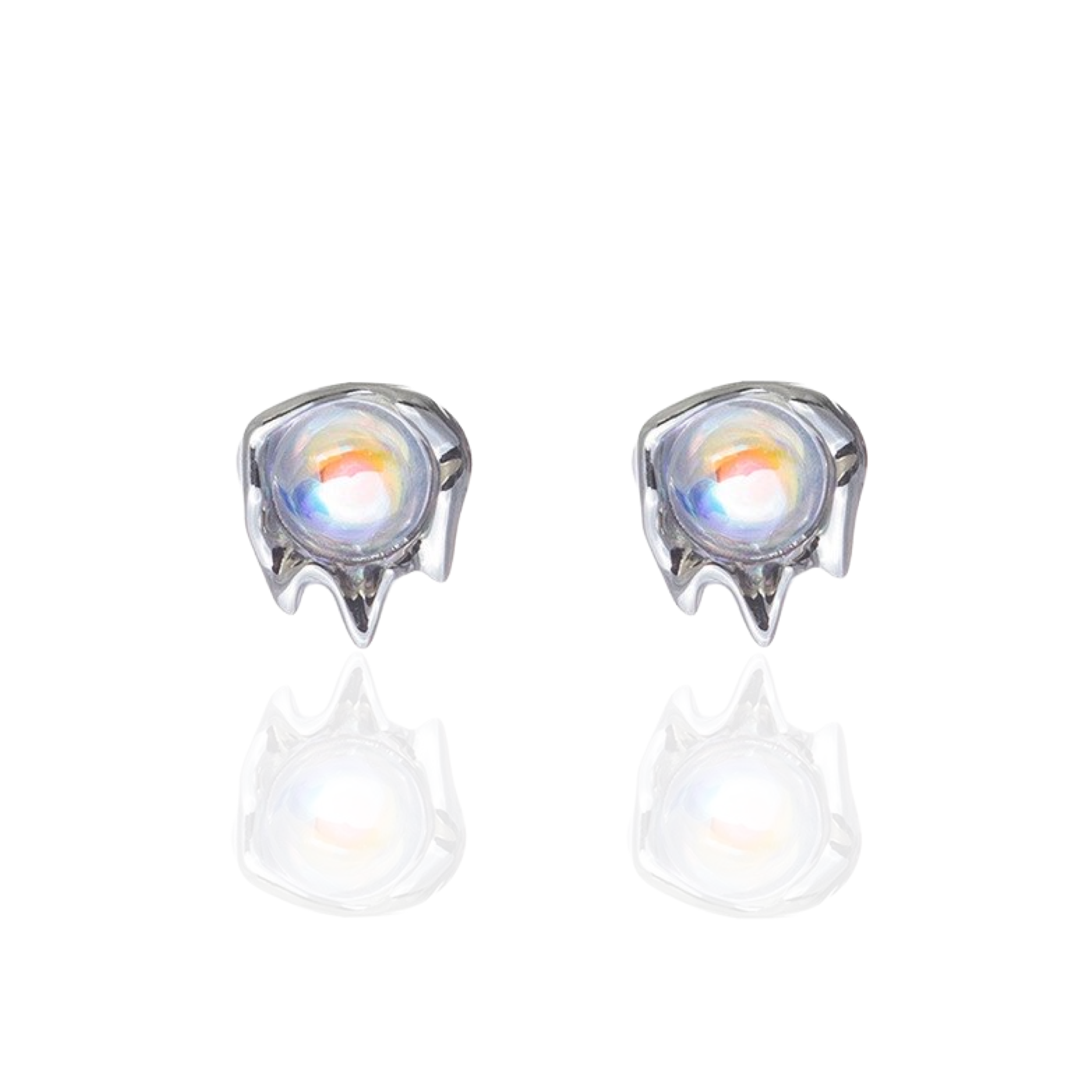Buy CEYLONMINE- Natural & Beautiful Stud Silver White Moonstone Stud  Earrings For Women & Men Online - Get 62% Off